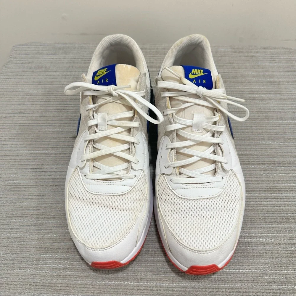 Size 12 -Nike Air Max Excee Hyper Blue White Red‎ Leather Tan Suede (CD4165-101)